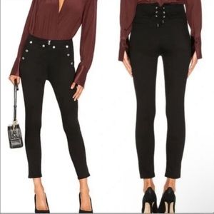 Rag & Bone Penton Stretch Black Denim Snap Front Jeans - sz 24